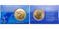Australien 5 Dollar Olympische Sommerspiele 2000 in Sydney - Athletics 1 - 28 - Coincard mit Hülle -