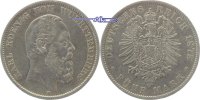 Württemberg 5 Mark 1875 F Karl 1864-1891, min. Rdf. gutes sehr schön