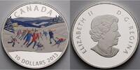 Kanada 10 Dollar Eislaufkinder mit rot/blau/weiße Applikationen, inkl. Etui & Zertifikat &Schuber -