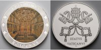 Deutschland Medaille Papst Benedikt XVI.<i>EPISCOPUS ROMANUS </i>m.Farbaufkleber& Zertifikat -