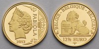 Belgien 12 ½ Euro 1,25g fein 14 mm Ø Königin Fabiola, 1,25 Gramm Gold, mit Kapsel im Etui & Zertifikat & Schuber