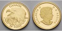 Kanada 50 Cent<br>1/25 oz<br> 1,27g<br> fein<br> 13,92 Ø Seeadler - Bald Eagle, inkl. Etui & Zertifikat & Schuber -