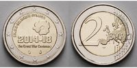 Belgien 2 Euro 100. Jahrestag des Beginns des 1. Weltkrieges 1914 - 1918 (2014 - 2018) -