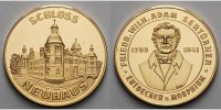 Schloss Neuhaus 9,96g<br> fein, <br>26mm Ø Medaille in Gold-Schloss Neuhaus/Friedr.Wilh.Adam Sertürner-Entdecker d.Morphium Bild