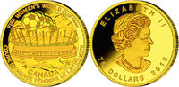 Kanada 75 Dollar<br>1/4 oz<br> 7,78g<br> fein<br> 20 mm Ø Frauenfußball Weltmeisterschaft 2015 in Kanada, <b>-Die Meisterschaft-1/3</b> -