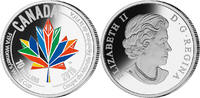 Kanada 10 Dollar<br>1/2 oz<br>15,87g<br> fein<br> 34 mm Ø Frauenfußball Weltmeisterschaft 2015 in Kanada,<b>Welt Willkommen-1/6 farbig</b> -