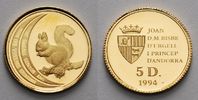 Andorra 5 Diners 1,24g fein 13,92 mm Ø Eichhörnchen, inkl. Kapsel, Lobpreis der Natur,