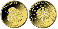 Deutschland 20 Euro<br>5 x 3,89g<br>fein<br>17,5 mm Ø Deutscher Wald, Linde, <br><b>kompl.Satz, A-J / <b>sofort lieferbar !!!</b> -