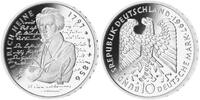 Deutschland, Bundesrepublik 10 DM Heinrich Heine,<br> 625 Ag, in der originalen Noppenfolie unbeschnitten, -