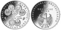 Deutschland, Bundesrepublik 10 DM 50 Jahre Deutsche Mark, in der originalen Noppenfolie unbeschnitten, -