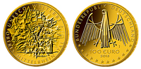 Deutschland 100 Euro 15,55g fein 28 mm Ø Oberes Mittelrheintal, UNESCO Welterbe, Prägestätte F, lieferbar !