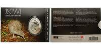 Neuseeland 1 $ Kiwi,<br> 1 oz. -- Great Spotted Kiwi - Apteryx Haastii, -farbig-, Foto