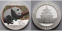 China 10 Yuan China Panda, <b>farbig</b> -- <b>Dach in neutral, Bambus in braun,</b> Foto
