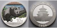 China 10 Yuan China Panda, <b>farbig</b> -- <b>Dach in rot</b> mit Zertifikat Foto