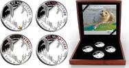 3 x  5 Euro farbig &  1 x 5 Euro vergoldet 2016 Niederlande Das Wattenmeer,  3 x farb. Applikation & 1 x vergoldet,  RAR, PP