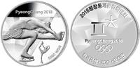Südkorea 5000 Won Winter OlympPyeongChang 2018 Eiskunstlauf, <b>10 / 16</b> Kapsel&Zertifikat&Etui -