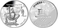 Südkorea 5000 Won Winter OlympiadePyeongChang 2018 Skeleton, <b>11 / 16</b> Kapsel&Zertifikat&Etui -