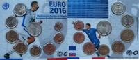 Slowakei 3,88 € + Medaille Kursmünzensatz 8 Münzen + 1 Medaille Fußball-Europameisterschaft Frankreich 2016 -