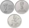 Russland 3 x 25 Rubel, komplett,<b>lose in Münztaschen,</b> Fußball WM 2018 in Russland,- alle 3 Münzen -</b>Kupfer-Nickel <b>neutral</b> -