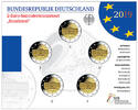 Deutschland 2 Euro<br> 5x 70 Jahre Bundesrat, <b> kompl. Satz</b><br>(5 Prägestätten) -