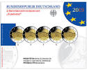 Deutschland 2 Euro<br> 5x 70 Jahre Bundesrat, <b> kompl. Satz</b><br>(5 Prägestätten) -