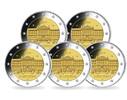 Deutschland 2 Euro<br> 5x 70 Jahre Bundesrat, <br><b>kompl. Satz </b> (5 Prägestätten) -