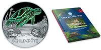 Österreich 3 Euro + Sammelalbum Tier-T. -Serie-Schildkröte-, <b>10/12</b> <b> + Sammelalbum, </b> -
