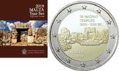 Malta 5,88 € Kursmünzensatz mit 2 Euro Gedenkmünze Ta Hagrat Tempel, 4. von 7 Ausgaben, -