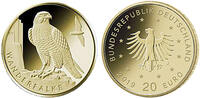 Deutschland 20 Euro<br> 5x3,89g<br> fein<br> 17,5 mm Ø</b> Heimische Vögel, Wanderfalke <br><b> kompl. Satz, A-J <b> lieferbar !!!</b> </b> -