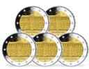 Deutschland 2 Euro<br> 5x Schloss Sanssouci - Brandenburg, <br><b>kompl. Satz </b> (5 Prägestätten) -