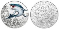 Österreich 3 Euro Super - Saurier - Mosasaurus Hoffmanni-, <b>02 / 12</b> Ausgaben,<b> lieferbar ! -