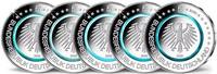 Deutschland 5 Euro<br> 5x10 SÄTZE Subpolare Zone, <br> <b> kompl. Satz </b> (5 Prägest.)</b> <b>x 10 Sätze!!! </b> -
