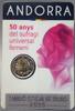 Andorra 2 Euro 50 Jahre Frauenwahlrecht (1970-2020),<b> SONDERANGEBOT !!!</b> <b> RAR!</b> -