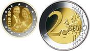Luxemburg PP <br> Fotovariante 2 € <br> <b> sofort lieferbar!</b> <br> Geburt von Prinz Charles <b>SELTEN</b> inkl. Kapsel & Zertifikat & Etui RAR!!! -
