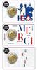 Frankreich 3 x 2 Euro Medizinische Forschung-Merci / Heros / Union, (COVID 19 im Jahr 2020) -