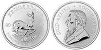 Süd Afrika 1 oz<br> 31,1g<br> fein<br> 38,72 mm Ø Krügerrand 1 oz. - Springbock, <b> Der 3. Krügerrand in Silber - NEU !!!</b> -