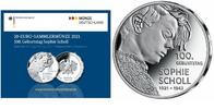 Deutschland <b>dritte,<br>20 Euro<br></b> 100. Geburtstag Sophie Scholl, 3.Ausgabe 2021 <b> sofort lieferbar !!! -