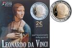Italien 2 Euro 500.Todestag von Leonardo Da Vinci,im Originaletui & Zertifikat <b>SEHR RAR!</b> -