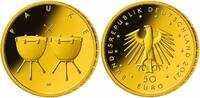 Deutschland 50 Euro<br>5 x 7,78g<br>fein<br>22,00 mm Ø Musikinstrumente "Pauke" <br><b> kompl.Satz, A-J im edlen Etui-Ausgabe 4/5</b> -