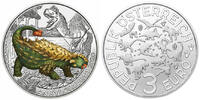 Österreich 3 Euro Super - Saurier - Ankylosaurus magniventris-, <b>04 / 12</b> Ausgaben,<b> -