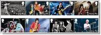 Großbritannien <b> 8 Werte xx </b> Britische Pfund (GBP) The Rolling Stones - die größte Rockband der Welt auf grandiosen Briefmarken -