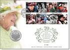 Großbritannien - <br> <b> Numisbrief o </b> 2x4er Streifen & 5 Pfund Münze<br> Britische Pfund 70. Thronjubiläum von Königin Elisabeth II. <b>Platinjubiläum!</b> -