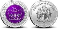 Malta 10 €uro<br> 26,16g<br> fein Silber 70. Regierungsjubiläum Queen Elizabeth II. inkl. Etui & Zerti.& Schuber -