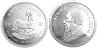 Südafrika 1 oz<br> 31,1g<br> fein<br> 38,72 mm Ø Krügerrand 1 oz. - Springbock, <b> Der 5. Krügerrand in Silber !!!</b> -