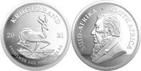 Südafrika 2 oz<br> 62,2g<br> fein<br> 50,00 mm Ø Krügerrand 2 oz. - Springbock, <b> Der 2.Krügerrand i.Silber als 2 Unzen !!!</b> -