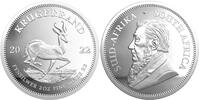 Südafrika 2 oz<br> 62,2g<br> fein<br> 50,00 mm Ø Krügerrand 2 oz. - Springbock, <b> Der 3.Krügerrand i.Silber als 2 Unzen !!!</b> -