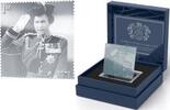 Großbritannien - <br> <b>1 Wert xx </b> Platin Briefmarke <br> Britische Pfund (GBP) 70.Thronjubiläum Königin Elisabeth II. <b>Platinjubiläum! </b> Zertifikat Nr.428 -