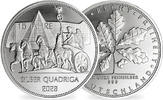 Berlin 1/4 Unze Feinsilber <b>Die 15. Volks-Unze</b> - Silber Quadriga 999/1000, 7,77 g., 27 mm Ø,in Kapsel -