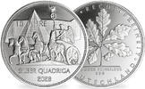 Berlin 1 Unze Feinsilber <b>Die 15. Volks-Unze</b> - Silber Quadriga 999/1000, 31,1 g., 37mm Ø, -