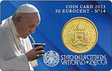Vatikan 50 Cent Kursmünze, 50 Cent in originaler City - Coincard <b>Nr.14</b> -